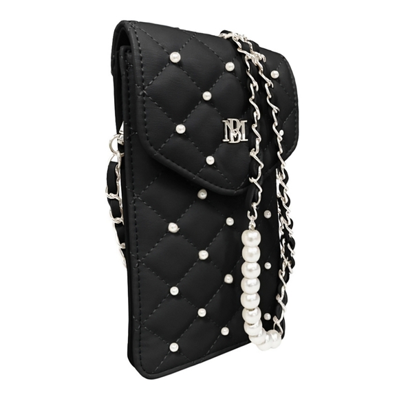 Badgley Mischka Accessories - Badgley Mischka Phone Case with Pearl Straps- NWT - Black